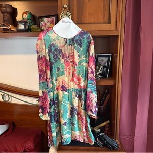 RED Valentino Multicolor Floral Long Sleeve Dress